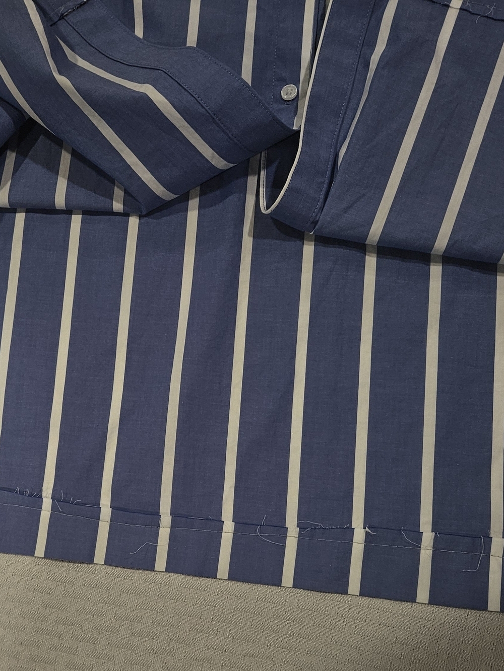 Striped Blue Maxi Shirt Dress with Front Pockets Size S . - Picture 8 of 9